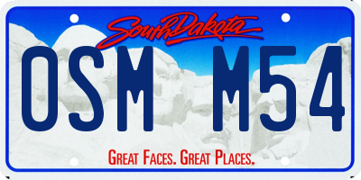 SD license plate 0SMM54