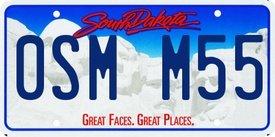 SD license plate 0SMM55