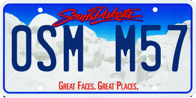 SD license plate 0SMM57