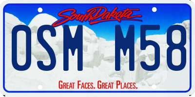 SD license plate 0SMM58