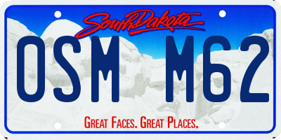 SD license plate 0SMM62