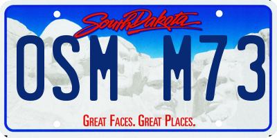 SD license plate 0SMM73