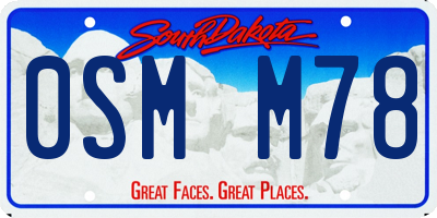 SD license plate 0SMM78