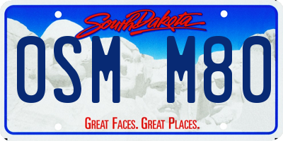 SD license plate 0SMM80