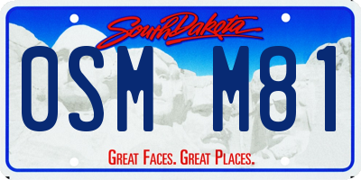 SD license plate 0SMM81