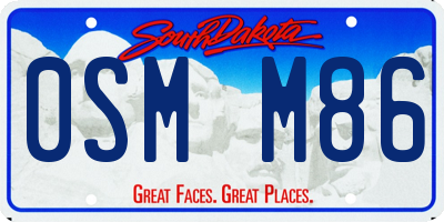 SD license plate 0SMM86