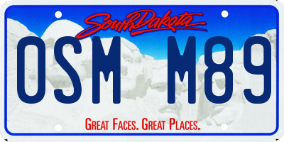 SD license plate 0SMM89