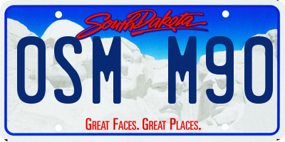 SD license plate 0SMM90