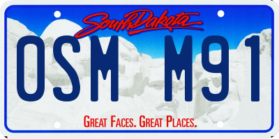 SD license plate 0SMM91
