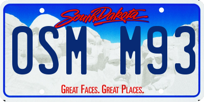 SD license plate 0SMM93