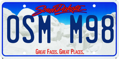 SD license plate 0SMM98
