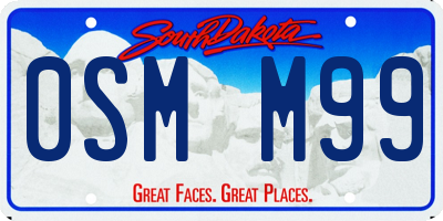 SD license plate 0SMM99