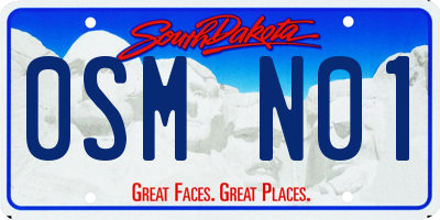 SD license plate 0SMN01