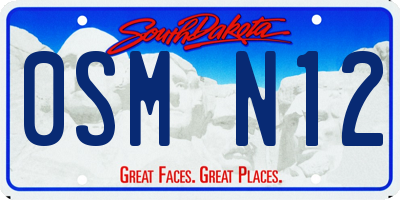 SD license plate 0SMN12