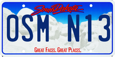 SD license plate 0SMN13