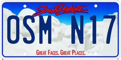 SD license plate 0SMN17