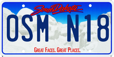 SD license plate 0SMN18