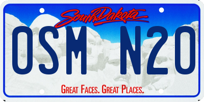 SD license plate 0SMN20