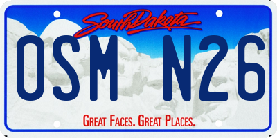 SD license plate 0SMN26