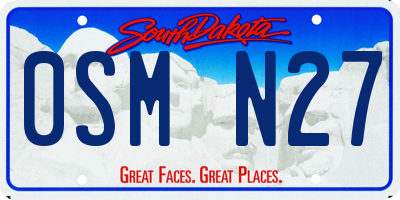 SD license plate 0SMN27