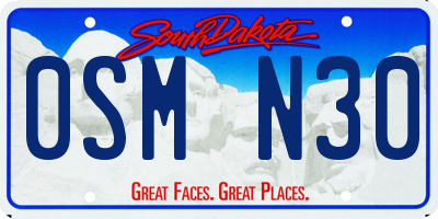 SD license plate 0SMN30