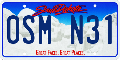 SD license plate 0SMN31