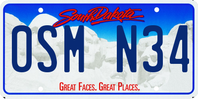 SD license plate 0SMN34