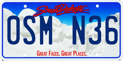 SD license plate 0SMN36