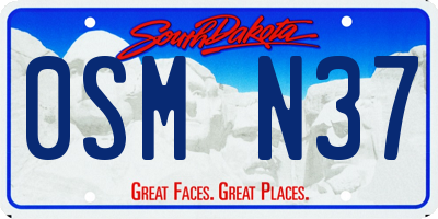 SD license plate 0SMN37