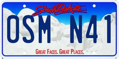 SD license plate 0SMN41