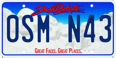 SD license plate 0SMN43
