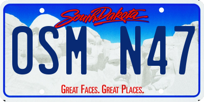 SD license plate 0SMN47