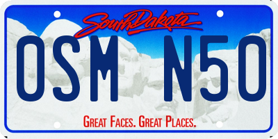 SD license plate 0SMN50