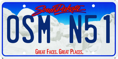 SD license plate 0SMN51