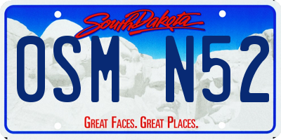 SD license plate 0SMN52