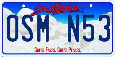 SD license plate 0SMN53