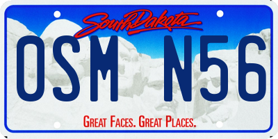 SD license plate 0SMN56