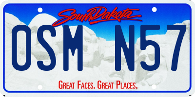 SD license plate 0SMN57