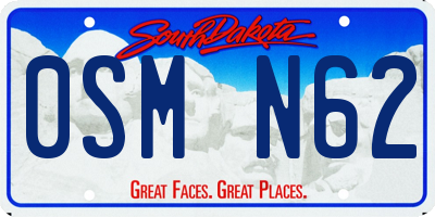 SD license plate 0SMN62