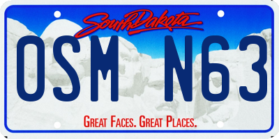 SD license plate 0SMN63