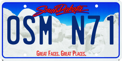 SD license plate 0SMN71