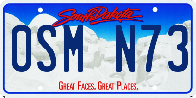 SD license plate 0SMN73