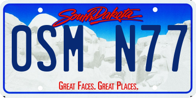 SD license plate 0SMN77