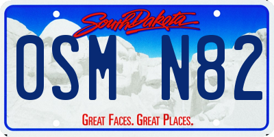SD license plate 0SMN82