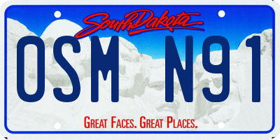 SD license plate 0SMN91