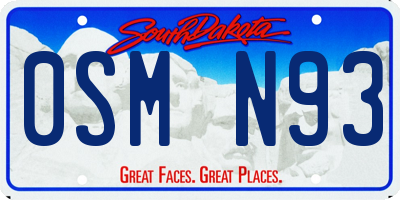 SD license plate 0SMN93