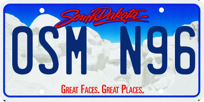 SD license plate 0SMN96