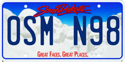SD license plate 0SMN98