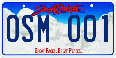 SD license plate 0SMO01