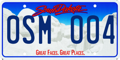 SD license plate 0SMO04